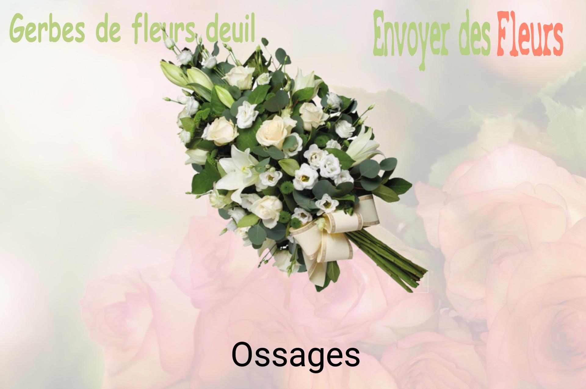 Gerbe de fleurs de deuil livrée à Ossages
